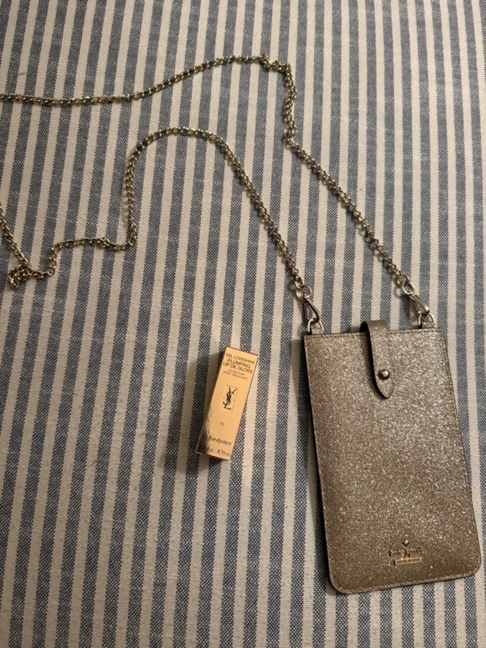 Kate Spade Glitter Crossbody Phone & YSL Loveshine Plumping Lip Gloss